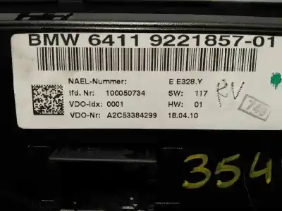 Tweedehands auto-onderdeel verwarming / airconditioning bediening voor bmw serie 3 touring (e91) 318d oem iam-referenties 64119221857  