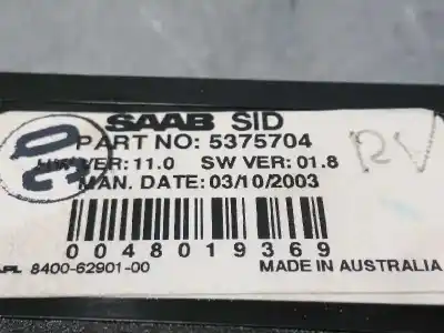 Pezzo di ricambio per auto di seconda mano display multifunzione per saab 9-5 berlina 2.3 t linear riferimenti oem iam 5375704  