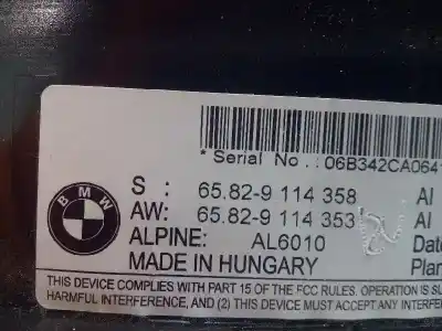 Pièce détachée automobile d'occasion écran multifonctions pour bmw serie 5 berlina (e60) 530d références oem iam 65829114358 65829114353 