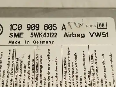 Автозапчастина б/у блок управління подушками безпеки для volkswagen transporter v furgón (7ha, 7hh, 7ea, 7eh) 1.9 tdi посилання на oem iam 1c0909605a 5wk43122 1c0909605a03b