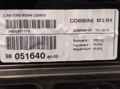 Gebrauchtes Autoersatzteil instrumententafel zum citroen c-elysee (dd_) 1.6 vti 115 (ddnfp0 ddnfp6 ddnfp9) oem-iam-referenzen 9805164080  