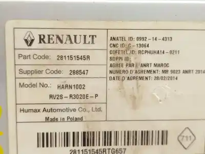 Pezzo di ricambio per auto di seconda mano impianto audio / radio cd per renault kangoo express (fw0/1_) 1.5 dci 90 (fw0g, fw05, fw08, fw11) riferimenti oem iam 281151545r  