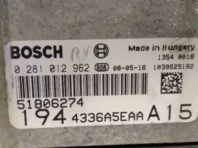 Автозапчастина б/у ебу контролер двигуна для fiat croma (194_) 1.9 d multijet (194axc1b 194axc12) посилання на oem iam 51806274 0281012962 