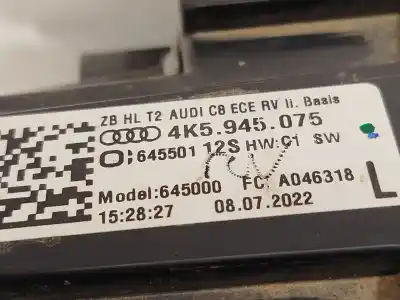 Автозапчастина б/у внутрішній лівий задній ліхар для audi a6 c8 (4a2) 45 tdi mild hybrid quattro посилання на oem iam 4k5945075  
