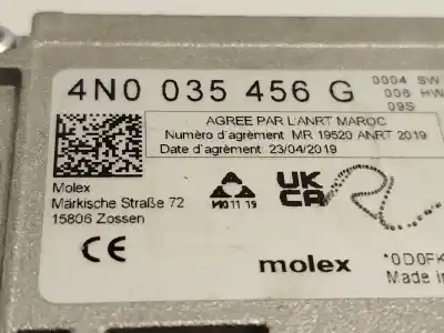 Second-hand car spare part electronic module for audi a6 c8 (4a2) 45 tdi mild hybrid quattro oem iam references 4n0035456g  