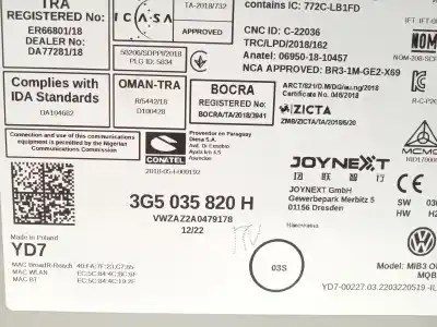 Автозапчасти б/у gps-навигационная система за volkswagen t-cross (c11) 1.0 tsi ссылки oem iam 3g5035820h  