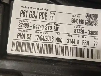 Second-hand car spare part passenger side right window regulator for hyundai i30 (pde, pd, pden) 1.0 t-gdi oem iam references 82460g4710  