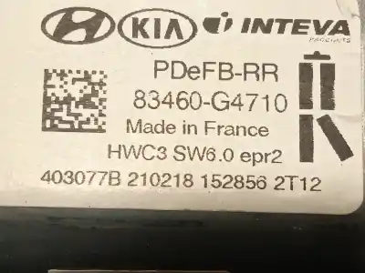 Second-hand car spare part rear right window regulator for hyundai i30 (pde, pd, pden) 1.0 t-gdi oem iam references 83460g4710  