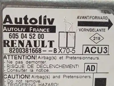 Автозапчастина б/у блок управління подушками безпеки для renault master ii furgón (fd) 2.5 dci посилання на oem iam 8200381668 605045200 
