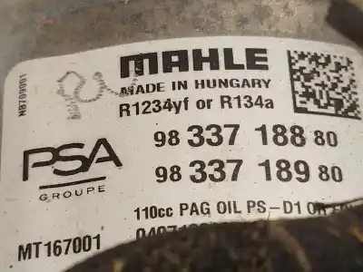 Автозапчастина б/у компресор кондиционера для citroen c4 iii (ba_, bb_, bc_) 1.2 puretech 130 (bahnsa, bahnsb) посилання на oem iam 9833718880  9833718980