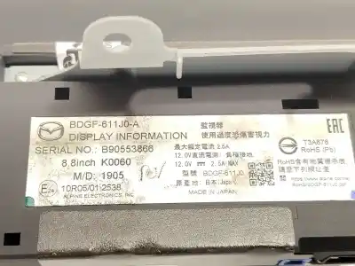 Second-hand car spare part multifunction display for mazda 3 fastback (bp) 2.0 skyactiv-g m hybrid oem iam references bdgf611j0a  
