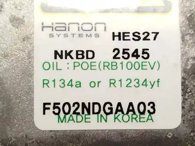 Second-hand car spare part air conditioning compressor for kia niro (de) 1.6 gdi hybrid oem iam references 97701g5000 f502ndgaa03 
