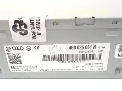 Second-hand car spare part audio system / radio cd for audi a4 b8 avant (8k5) 3.0 tdi quattro oem iam references 4g0035061n  