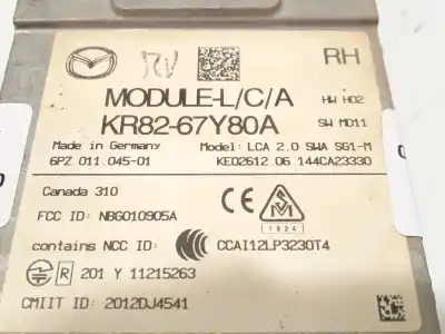 Peça sobressalente para automóvel em segunda mão módulo eletrônico por mazda cx-5 (ke, gh) 2.2 d (ke2fw) referências oem iam kr8267y80a  