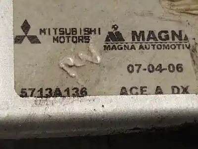 Автозапчасти б/у регулятор стекла переднего правого за mitsubishi colt vi (z3_a, z2_a) 1.3 (z21a) ссылки oem iam 5713a136 0130822207 