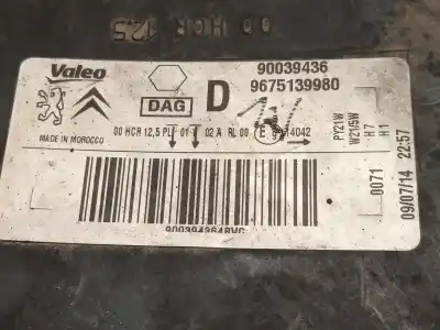 İkinci el araba yedek parçası sag far için citroen c-elysee (dd_) 1.6 vti 115 (ddnfp0, ddnfp6, ddnfp9) oem iam referansları 9675139980 90039436 