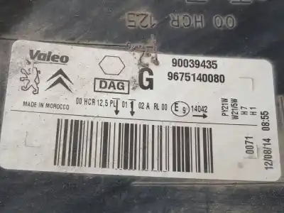 Gebrauchtes Autoersatzteil linker scheinwerfer zum citroen c-elysee (dd_) 1.6 vti 115 (ddnfp0, ddnfp6, ddnfp9) oem-iam-referenzen 9675140080 90039435 