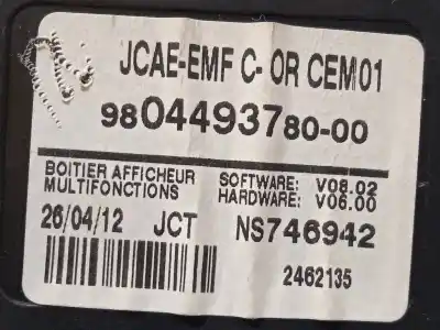 İkinci el araba yedek parçası çok fonksiyonlu ekran için citroen c-elysee (dd_) 1.6 vti 115 (ddnfp0, ddnfp6, ddnfp9) oem iam referansları 9804493780  
