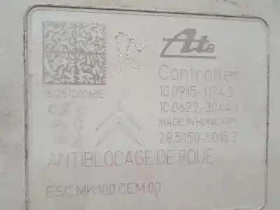 İkinci el araba yedek parçası abs için citroen c-elysee (dd_) 1.6 vti 115 (ddnfp0, ddnfp6, ddnfp9) oem iam referansları 9802460980 1002201224 10091511743