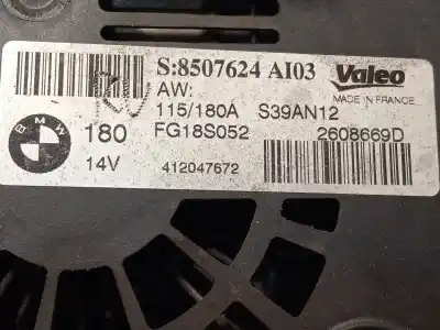 Second-hand car spare part alternator for bmw x1 (e84) sdrive 18 d oem iam references 8507624 fg18s052 12318507624