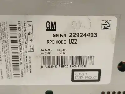 Автозапчастина б/у аудіо система / радіо cd для opel astra j (p10) 1.7 cdti (68) посилання на oem iam 22924493  