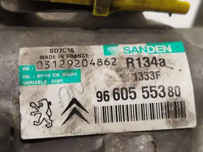Peça sobressalente para automóvel em segunda mão compressor de ar condicionado a/a a/c por citroen c5 iii (rd_) 2.2 hdi (rd4hth) referências oem iam 9660555380 sd7c16 1333f