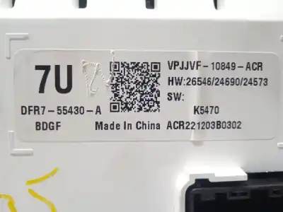 Second-hand car spare part dashboard for mazda 3 fastback (bp) 2.0 skyactiv-g m hybrid oem iam references dfr755430a vpjjvf10849acr dfr755430a