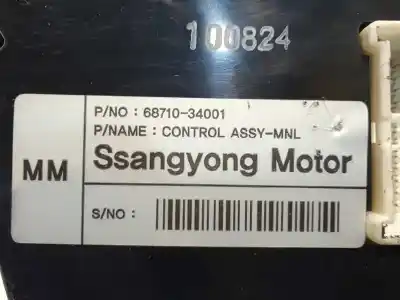 Peça sobressalente para automóvel em segunda mão comando de sofagem (chauffage / ar condicionado) por ssangyong korando 2.0 td cat referências oem iam 6871034001  