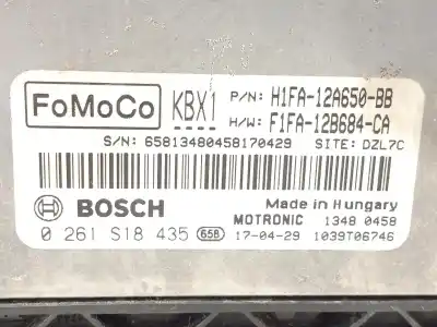 Second-hand car spare part ecu engine control for ford focus iii turnier 1.0 ecoboost oem iam references h1fa12a650bb 0261s18435 f1fa12b684ca