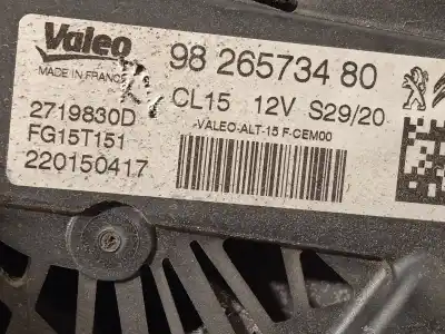 Автозапчастина б/у генератор для peugeot 208 ii (ub_, up_, uw_, uj_) 1.2 puretech 130 посилання на oem iam 9826573480 fg15t151 2719830d