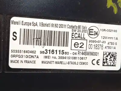 Автозапчасти б/у электронный модуль за peugeot 208 ii (ub_, up_, uw_, uj_) 1.2 puretech 130 ссылки oem iam 9831611580  