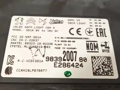 Автозапчасти б/у электронный модуль за peugeot 208 ii (ub_, up_, uw_, uj_) 1.2 puretech 130 ссылки oem iam 9839200780  