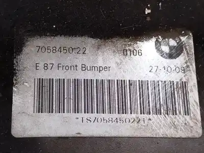 Second-hand car spare part front bumper reinforcement for bmw 1 (e81) 116 d oem iam references 7058450  51117058450