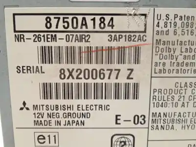 Pezzo di ricambio per auto di seconda mano sistema di navigazione gps per mitsubishi lancer viii (cy_a, cz_a) 2.0 di-d (cy8a) riferimenti oem iam 8750a184  8750a090