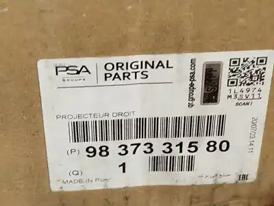 Second-hand car spare part right headlight for opel mokka 1.2 (76) oem iam references 9837331580 368158932 