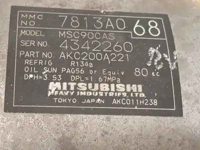 Автозапчасти б/у компрессор кондиционера воздуха за mitsubishi lancer viii (cy_a, cz_a) 2.0 di-d (cy8a) ссылки oem iam 7813a068 msc90cas akc200a221
