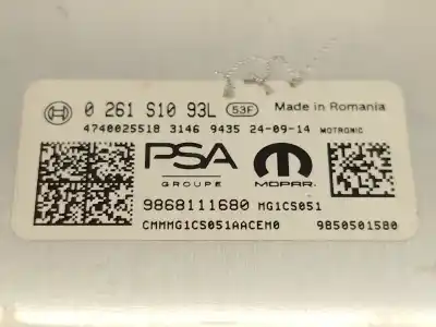 Автозапчасти б/у блок управления двигателем за peugeot 208 ii (ub_, up_, uw_, uj_) 1.2 puretech 100 ссылки oem iam 9868111680 0261s1093l 9850501580