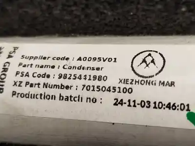 Автозапчасти б/у конденсатор / радиатор кондиционера воздуха за peugeot 208 ii (ub_, up_, uw_, uj_) 1.2 puretech 100 ссылки oem iam 9825441980 7015045100 