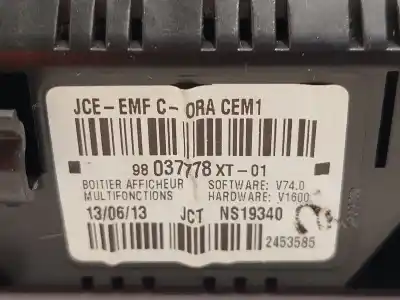 Second-hand car spare part multifunction display for citroen c3 ii (sc_) 1.2 vti 82 oem iam references 98037778xt ns19340 9803399680