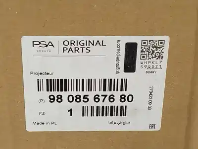 Second-hand car spare part right headlight for citroen jumpy furgón (v_) 2.0 bluehdi 120 oem iam references 9808567680  