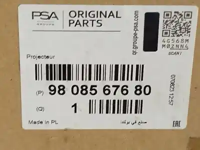 Second-hand car spare part right headlight for citroen jumpy furgón (v_) 2.0 bluehdi 120 oem iam references 9808567680  