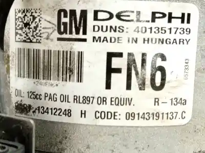 Peça sobressalente para automóvel em segunda mão compressor de ar condicionado a/a a/c por opel astra j sedán 1.7 cdti (69) referências oem iam 13412248 401351739 