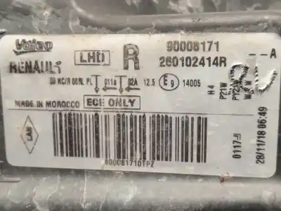 Pezzo di ricambio per auto di seconda mano faro anteriore destro per dacia dokker monospace (ke_) 1.5 dci (keaj, keah) riferimenti oem iam 260102414r 90008171 260103087r