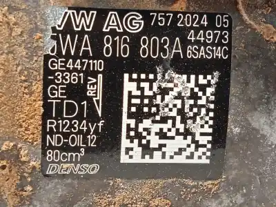 Peça sobressalente para automóvel em segunda mão compressor de ar condicionado a/a a/c por seat leon (kl1) 1.0 tsi referências oem iam 5wa816803a 4471103361 