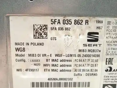 Автозапчастина б/у gps навігаційна система для seat leon (kl1) 1.0 tsi посилання на oem iam 5fa035862r  
