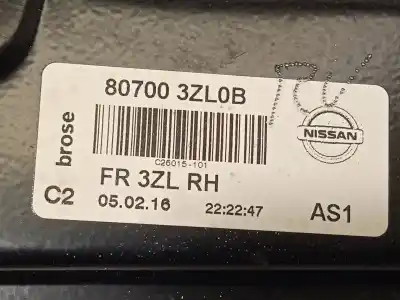 Автозапчасти б/у регулятор стекла переднего правого за nissan pulsar fastback (c13) 1.5 dci ссылки oem iam 807003zl0b  