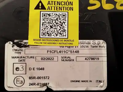 Pièce détachée automobile d'occasion moteur complet pour iveco daily vi furgón 35s16, 35c16, 70c16 références oem iam f1cfl411c  