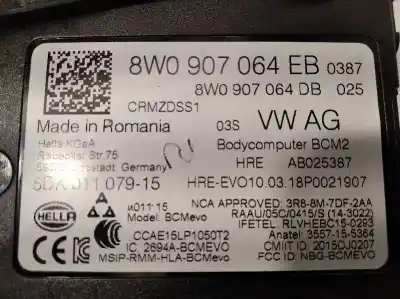 Автозапчасти б/у комфортный модуль за audi a5 sportback (f5a) sport ссылки oem iam 8w0907064eb 5dk01107915 8w0907064db
