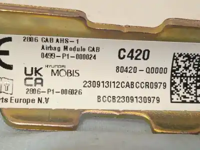 Pezzo di ricambio per auto di seconda mano airbag a tenda anteriore destro per hyundai bayon (bc3) 1.0 t-gdi 48v-hybrid riferimenti oem iam 80420q0000  