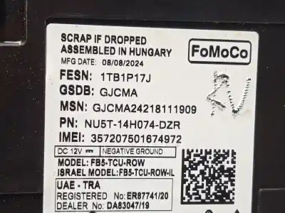 Second-hand car spare part electronic module for ford tourneo custom v362 autobús (f3) 1.0 ecoboost phev oem iam references nu5t14h074dzr  2746666